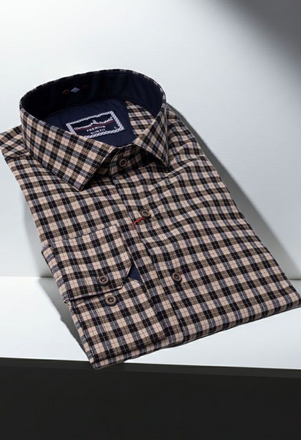 Slim Fit Uzun Kol Desenli Erkek Gömlek 3GMK331220008 - Giovanni Fratelli