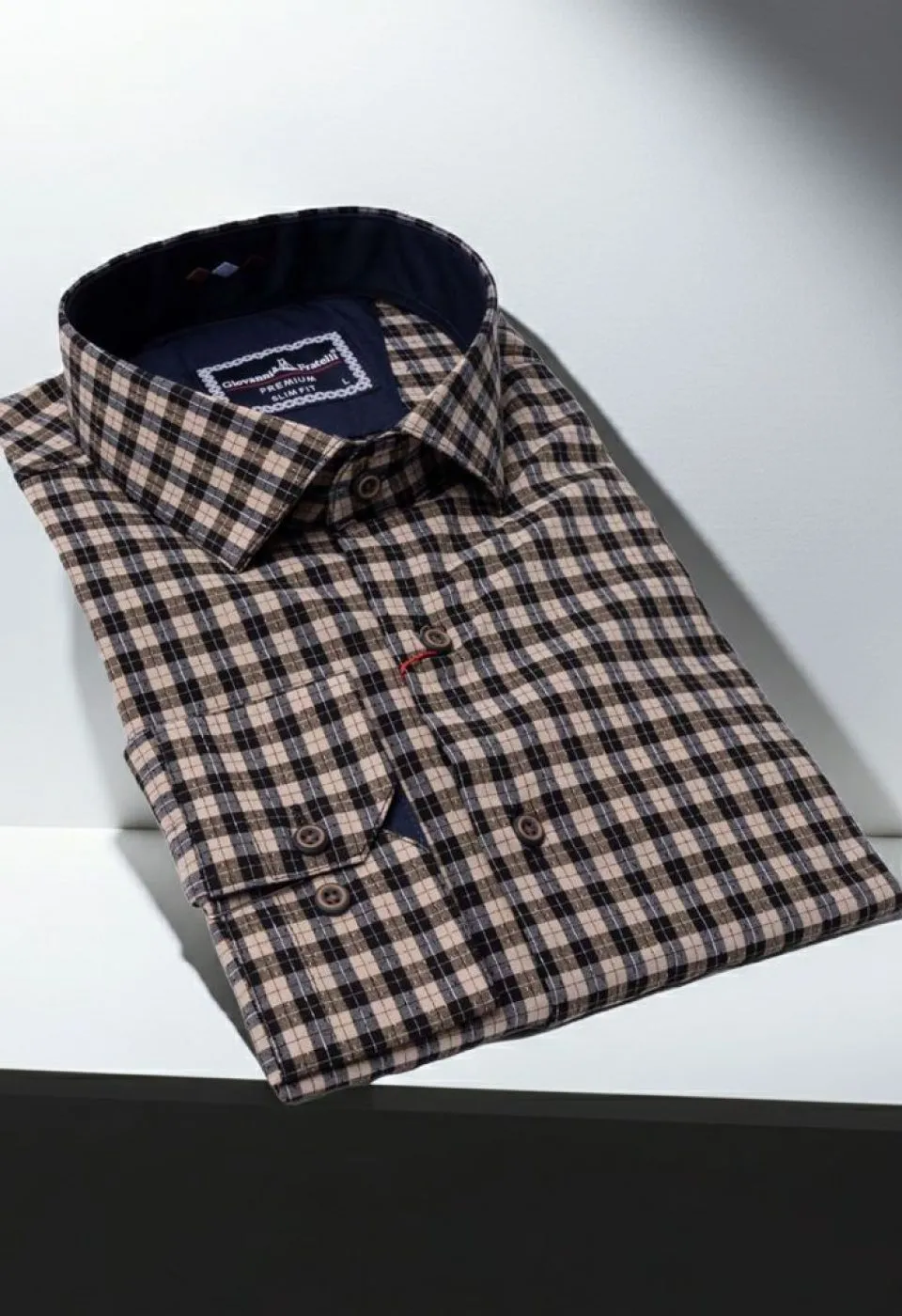 Slim Fit Uzun Kol Desenli Erkek Gömlek 3GMK331220008 - Giovanni Fratelli