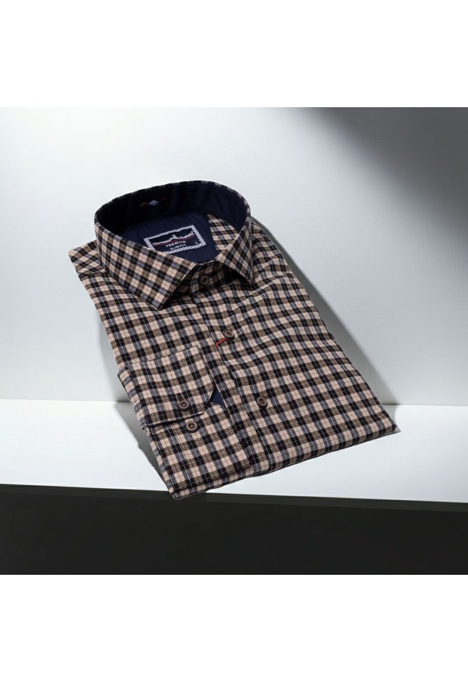 Slim Fit Uzun Kol Desenli Erkek Gömlek 3GMK331220008 - Giovanni Fratelli