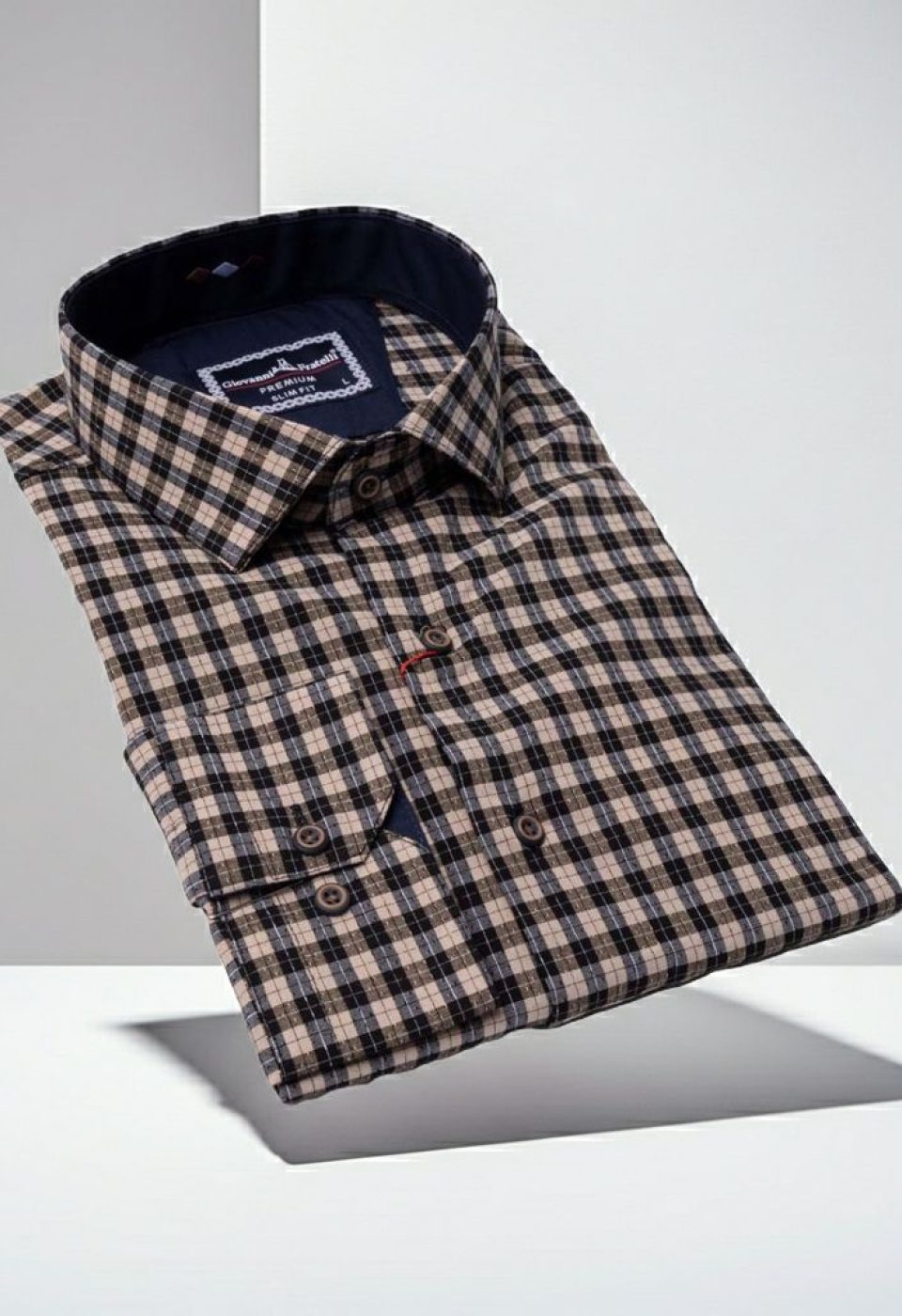 Slim Fit Uzun Kol Desenli Erkek Gömlek 3GMK331220008