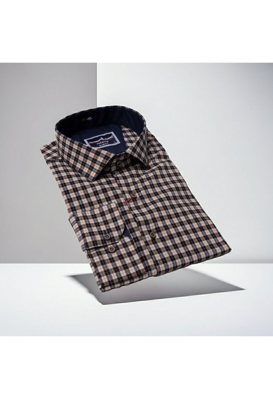 Slim Fit Uzun Kol Desenli Erkek Gömlek 3GMK331220008 - Giovanni Fratelli