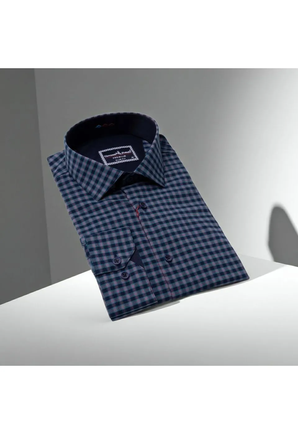 Slim Fit Uzun Kol Desenli Erkek Gömlek 3GMK331220009 - Giovanni Fratelli