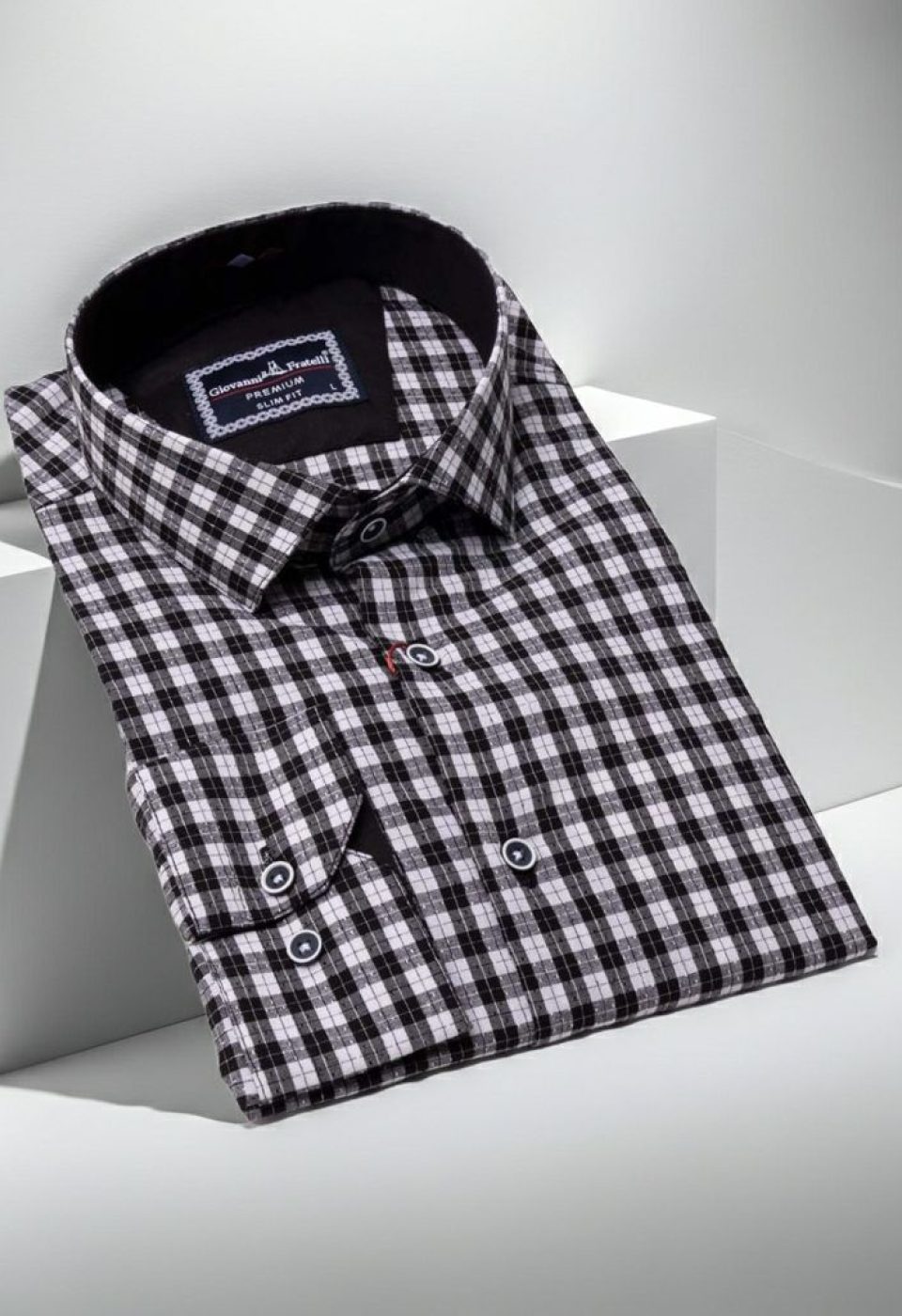 Slim Fit Uzun Kol Desenli Erkek Gömlek 3GMK331220010