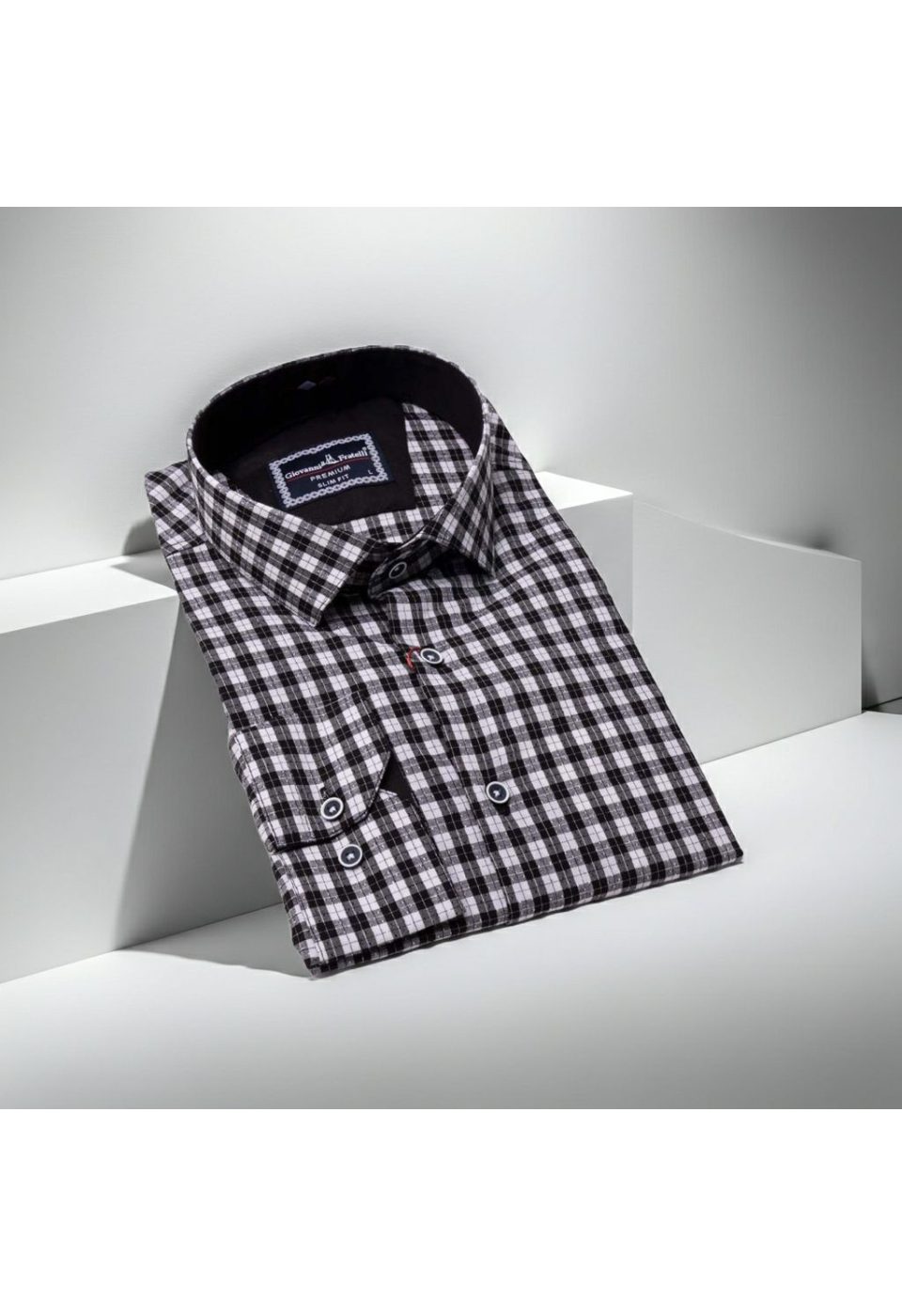 1220 CR 010 Slim Fit Uzun Kol Desenli Erkek Gömlek 3GMK331220010 - Giovanni Fratelli