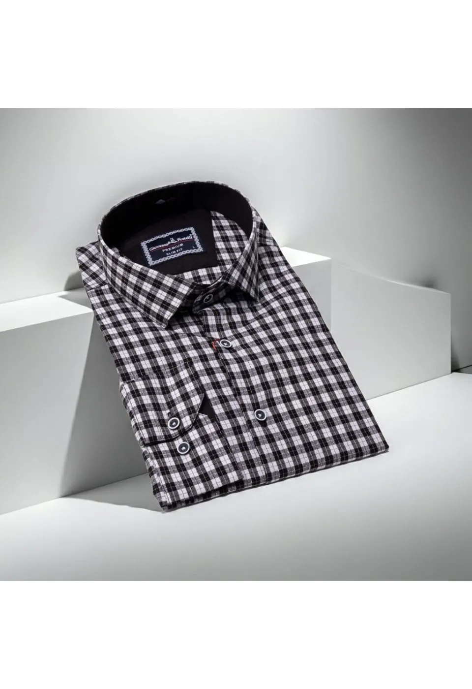 Slim Fit Uzun Kol Desenli Erkek Gömlek 3GMK331220010 - Giovanni Fratelli