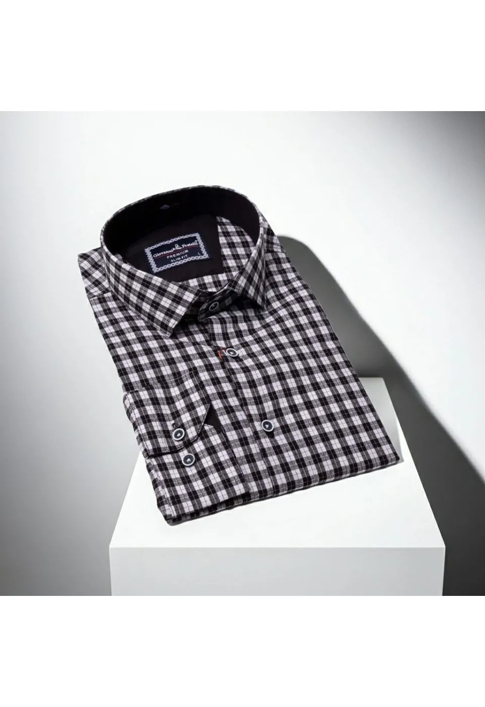 Slim Fit Uzun Kol Desenli Erkek Gömlek 3GMK331220010 - Giovanni Fratelli