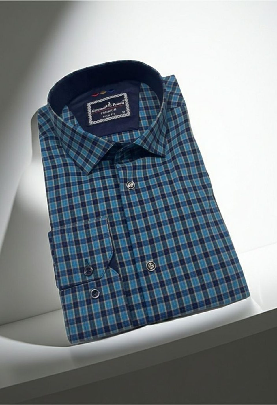 Slim Fit Uzun Kol Desenli Erkek Gömlek 3GMK321221001