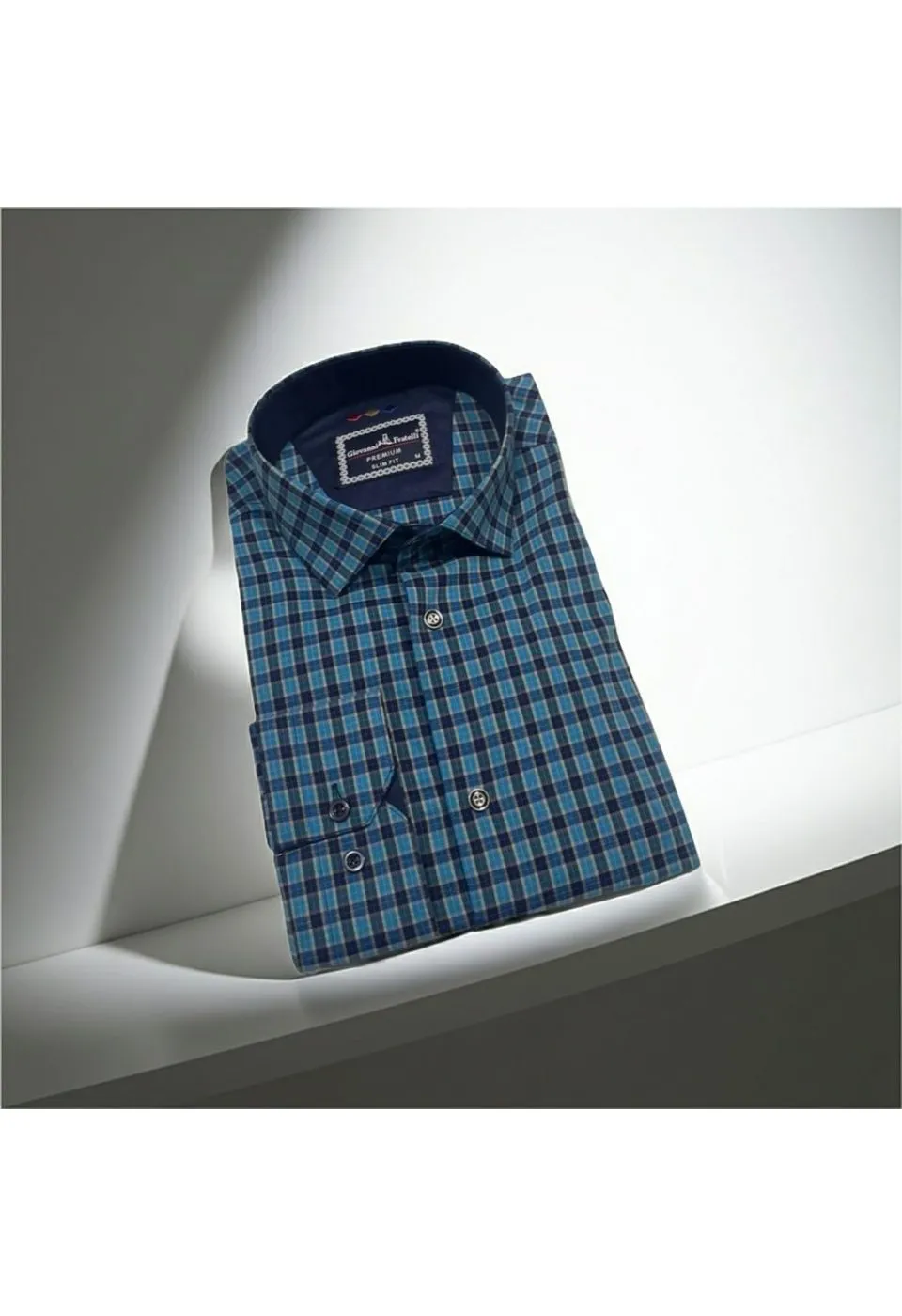 Slim Fit Uzun Kol Desenli Erkek Gömlek 3GMK321221001 - Giovanni Fratelli