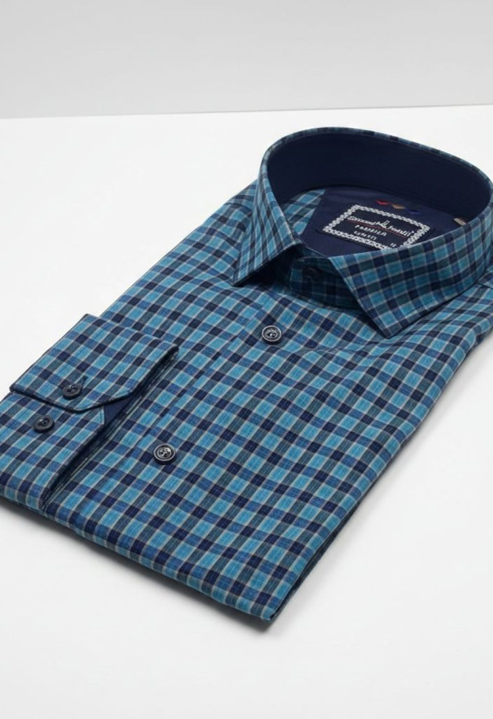 Slim Fit Uzun Kol Desenli Erkek Gömlek 3GMK321221001