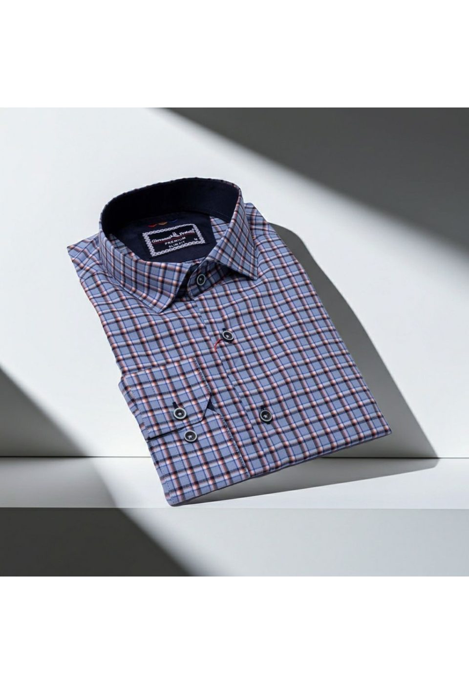 Slim Fit Uzun Kol Desenli Erkek Gömlek 3GMK321221002 - Giovanni Fratelli