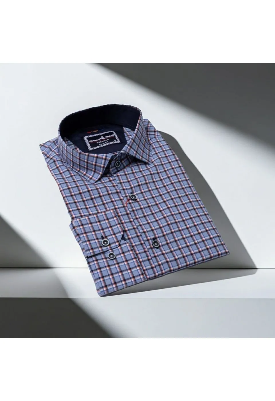 Slim Fit Uzun Kol Desenli Erkek Gömlek 3GMK321221002 - Giovanni Fratelli