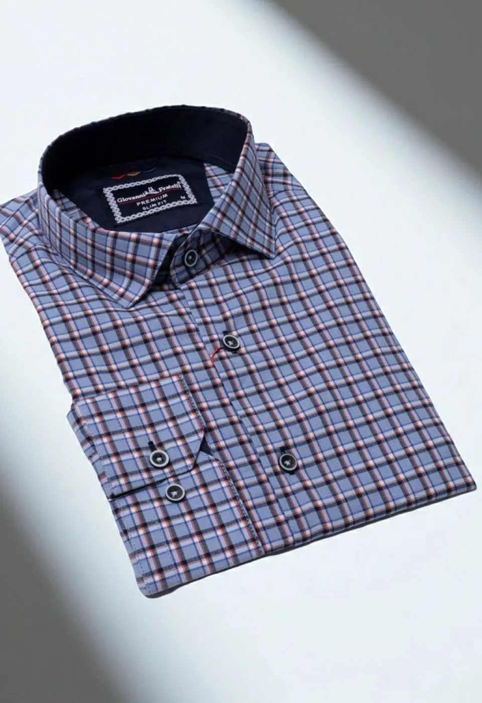 Slim Fit Uzun Kol Desenli Erkek Gömlek 3GMK321221002 - Giovanni Fratelli