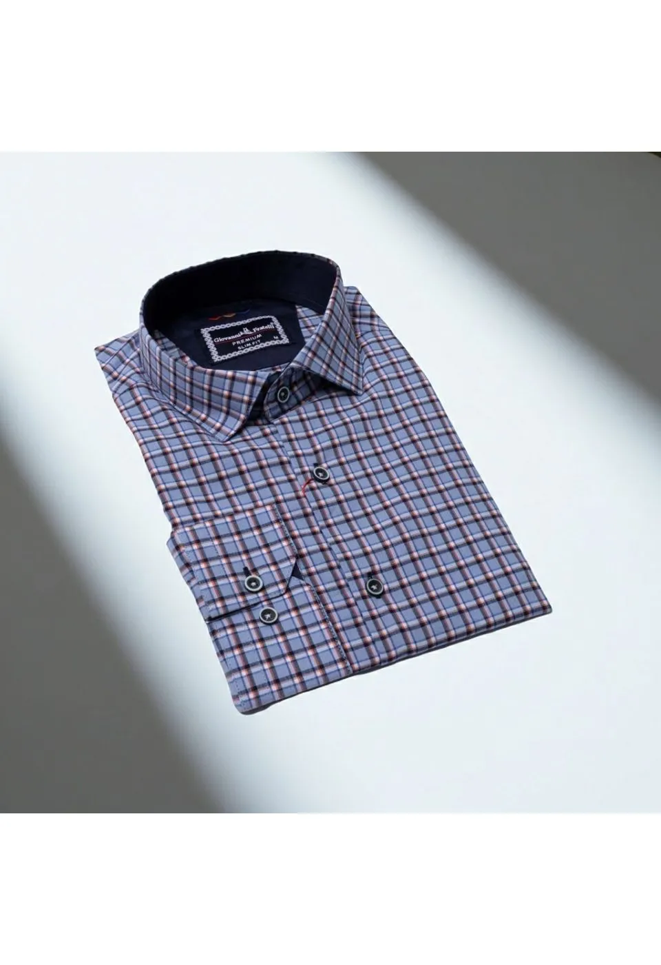 Slim Fit Uzun Kol Desenli Erkek Gömlek 3GMK321221002 - Giovanni Fratelli