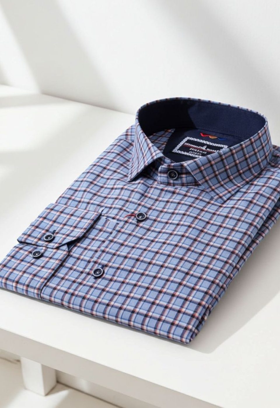 Slim Fit Uzun Kol Desenli Erkek Gömlek 3GMK321221002