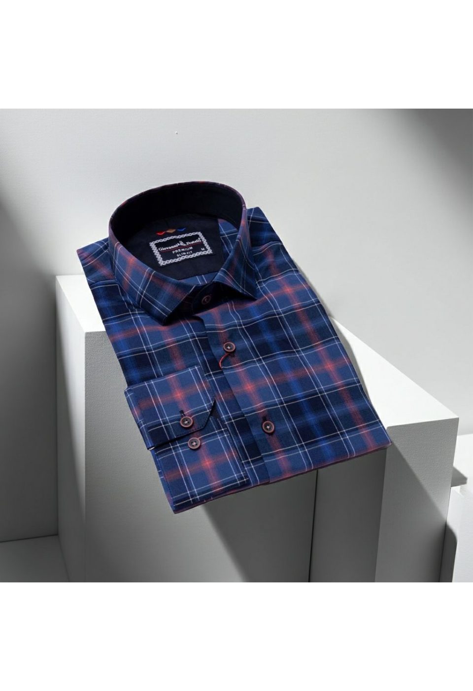 Slim Fit Uzun Kol Desenli Erkek Gömlek 3GMK321221007 - Giovanni Fratelli
