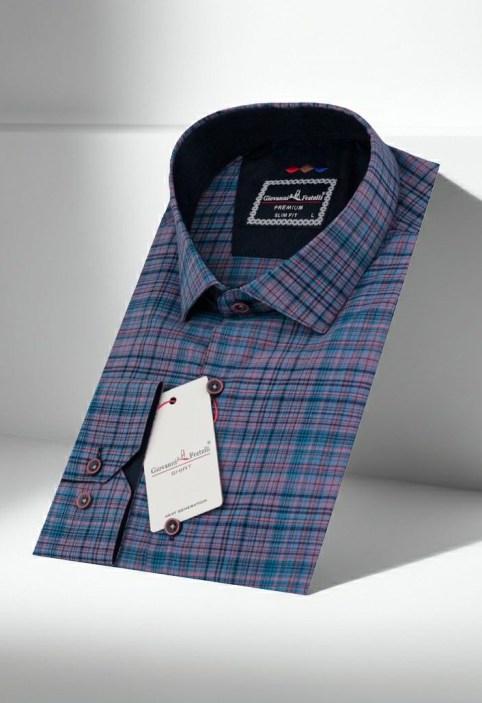 Slim Fit Uzun Kol Desenli Erkek Gömlek 3GMK321221008 - Giovanni Fratelli