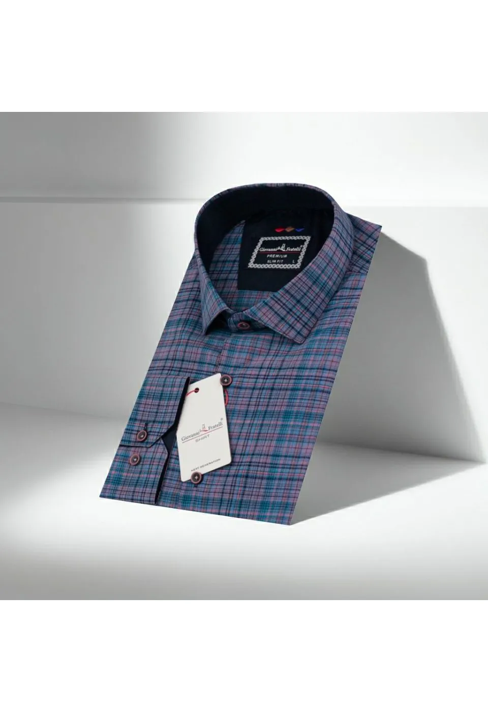 Slim Fit Uzun Kol Desenli Erkek Gömlek 3GMK321221008 - Giovanni Fratelli