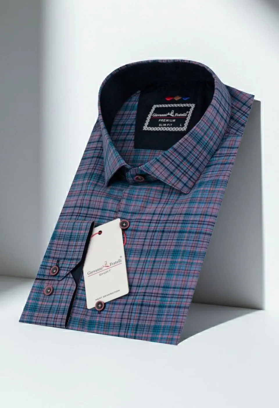 Slim Fit Uzun Kol Desenli Erkek Gömlek 3GMK321221008 - Giovanni Fratelli