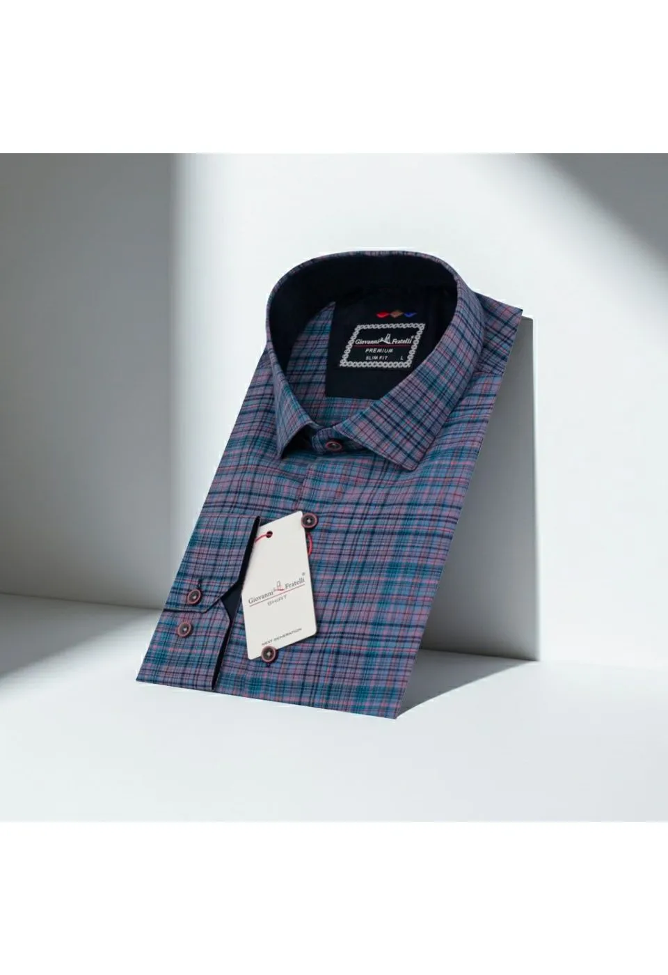 Slim Fit Uzun Kol Desenli Erkek Gömlek 3GMK321221008 - Giovanni Fratelli