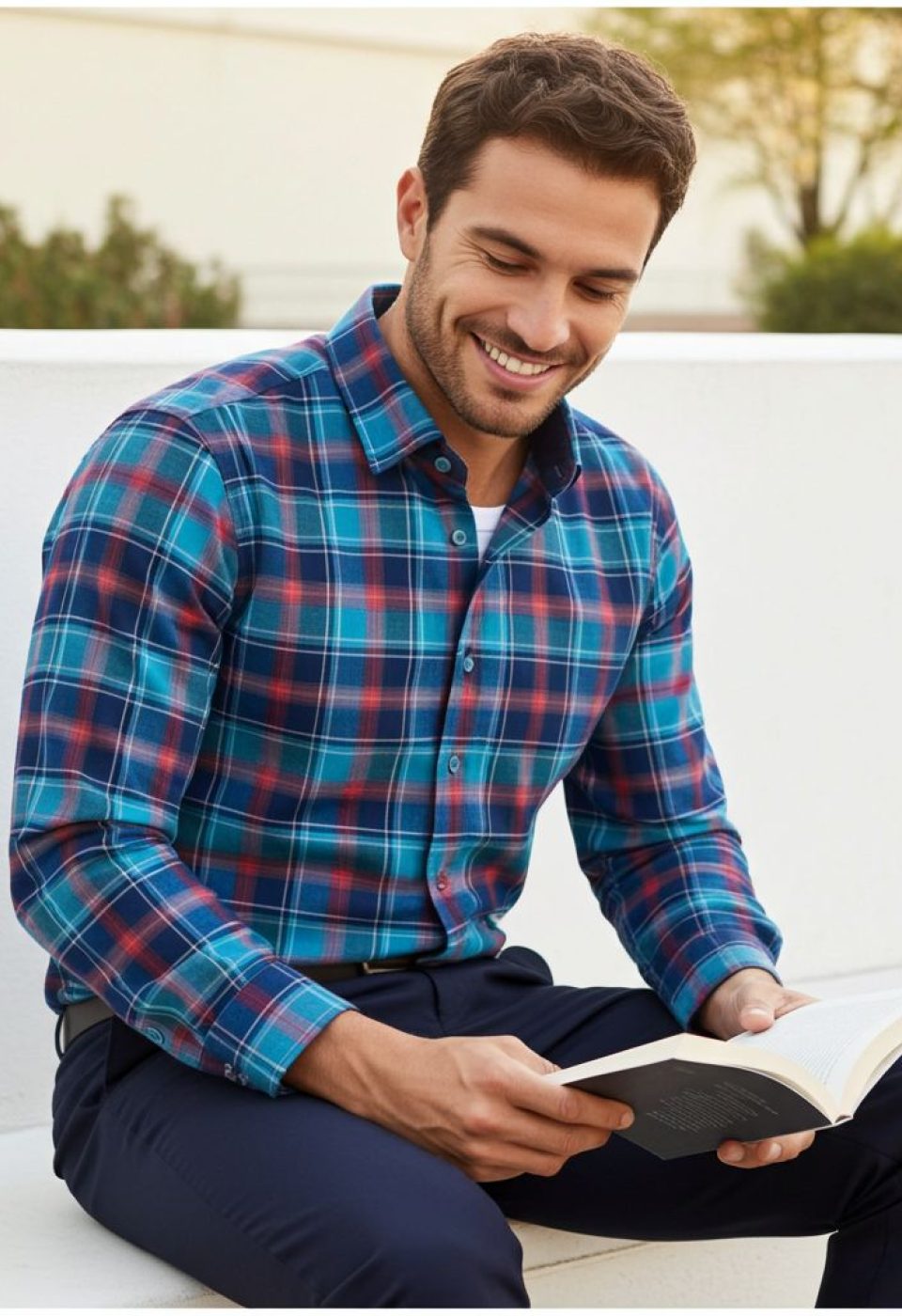 Slim Fit Uzun Kol Desenli Erkek Gömlek 3GMK321221013