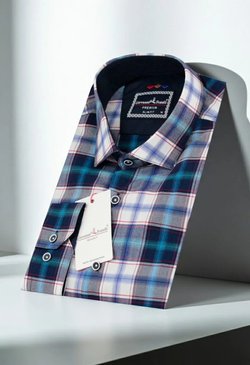 Slim Fit Uzun Kol Desenli Erkek Gömlek 3GMK321221015 - Giovanni Fratelli