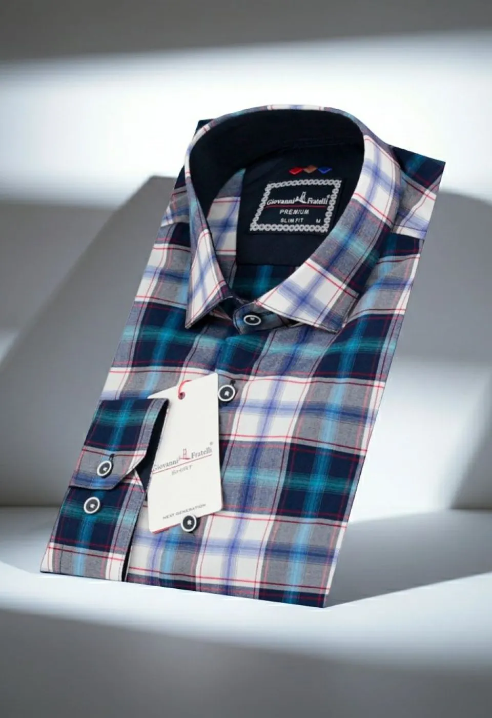 Slim Fit Uzun Kol Desenli Erkek Gömlek 3GMK321221015 - Giovanni Fratelli