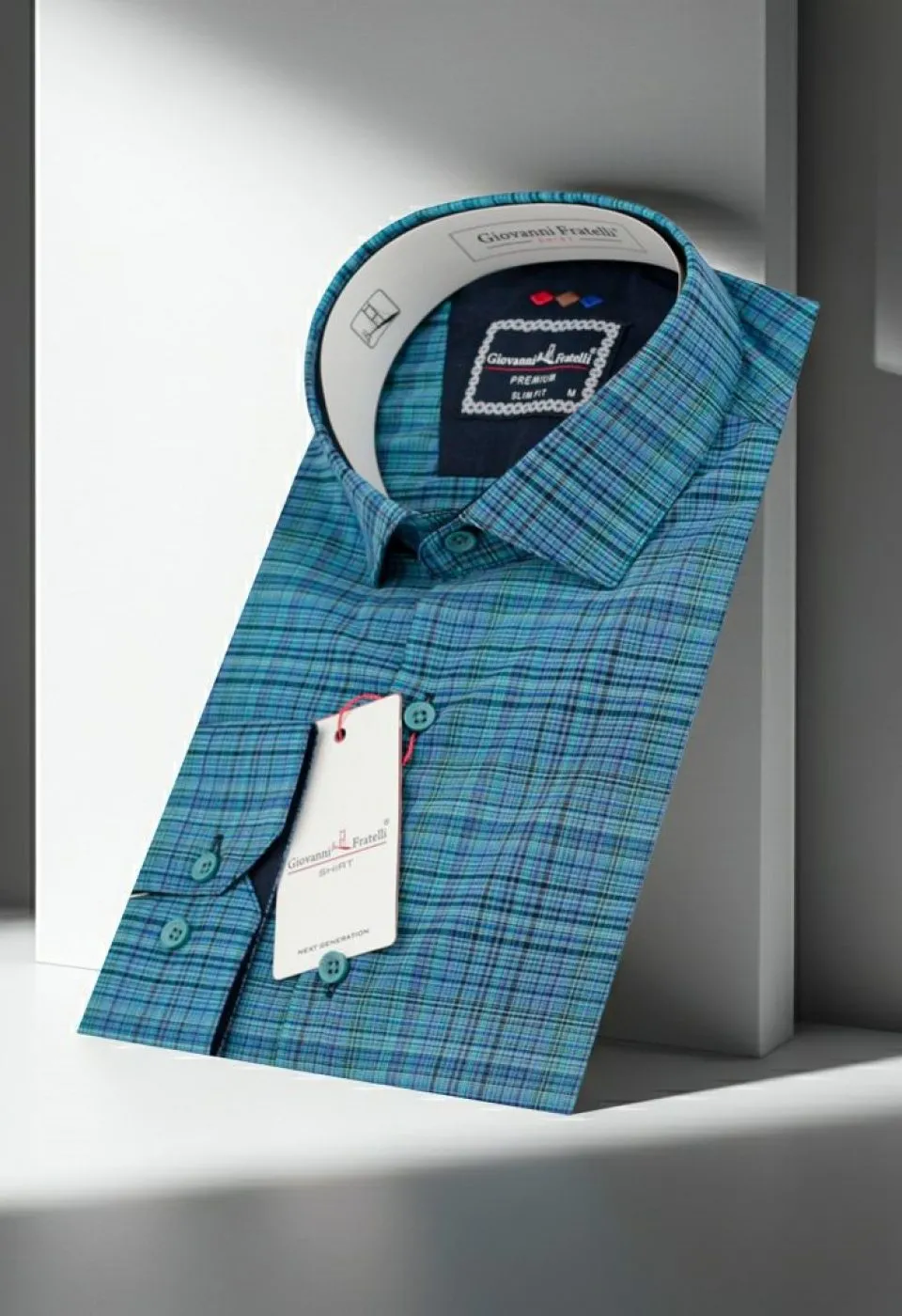 Slim Fit Uzun Kol Desenli Erkek Gömlek 3GMK321221017 - Giovanni Fratelli