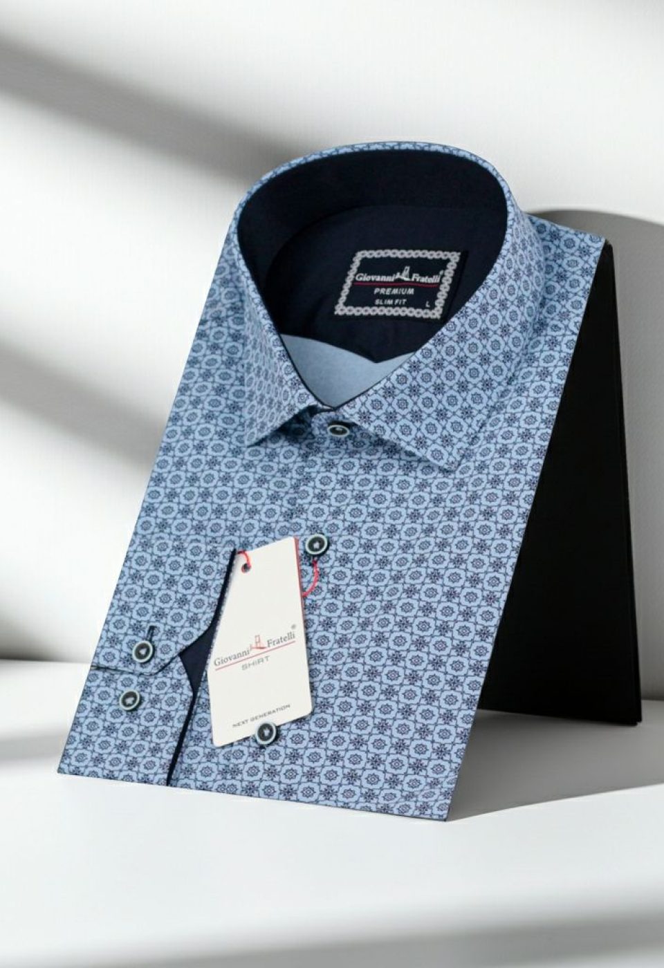Slim Fit Uzun Kol Desenli Erkek Gömlek 3GMK321224003 - Giovanni Fratelli