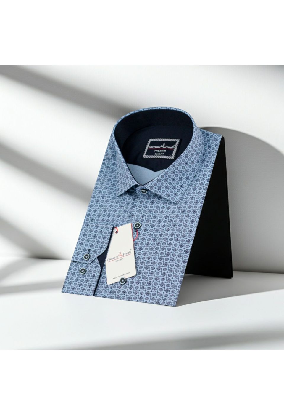 Slim Fit Uzun Kol Desenli Erkek Gömlek 3GMK321224003 - Giovanni Fratelli