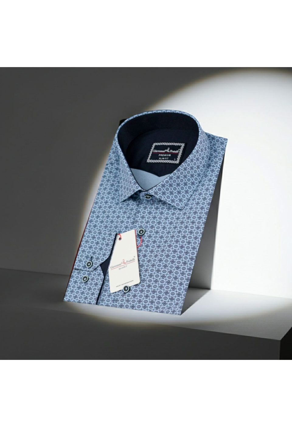 Slim Fit Uzun Kol Desenli Erkek Gömlek 3GMK321224003 - Giovanni Fratelli