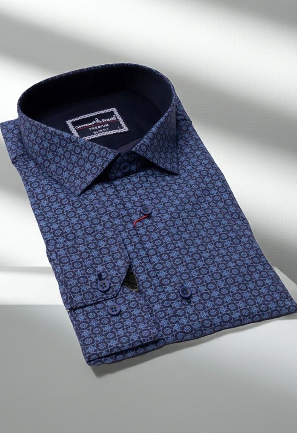 Slim Fit Uzun Kol Desenli Erkek Gömlek 3GMK321224006 - Giovanni Fratelli