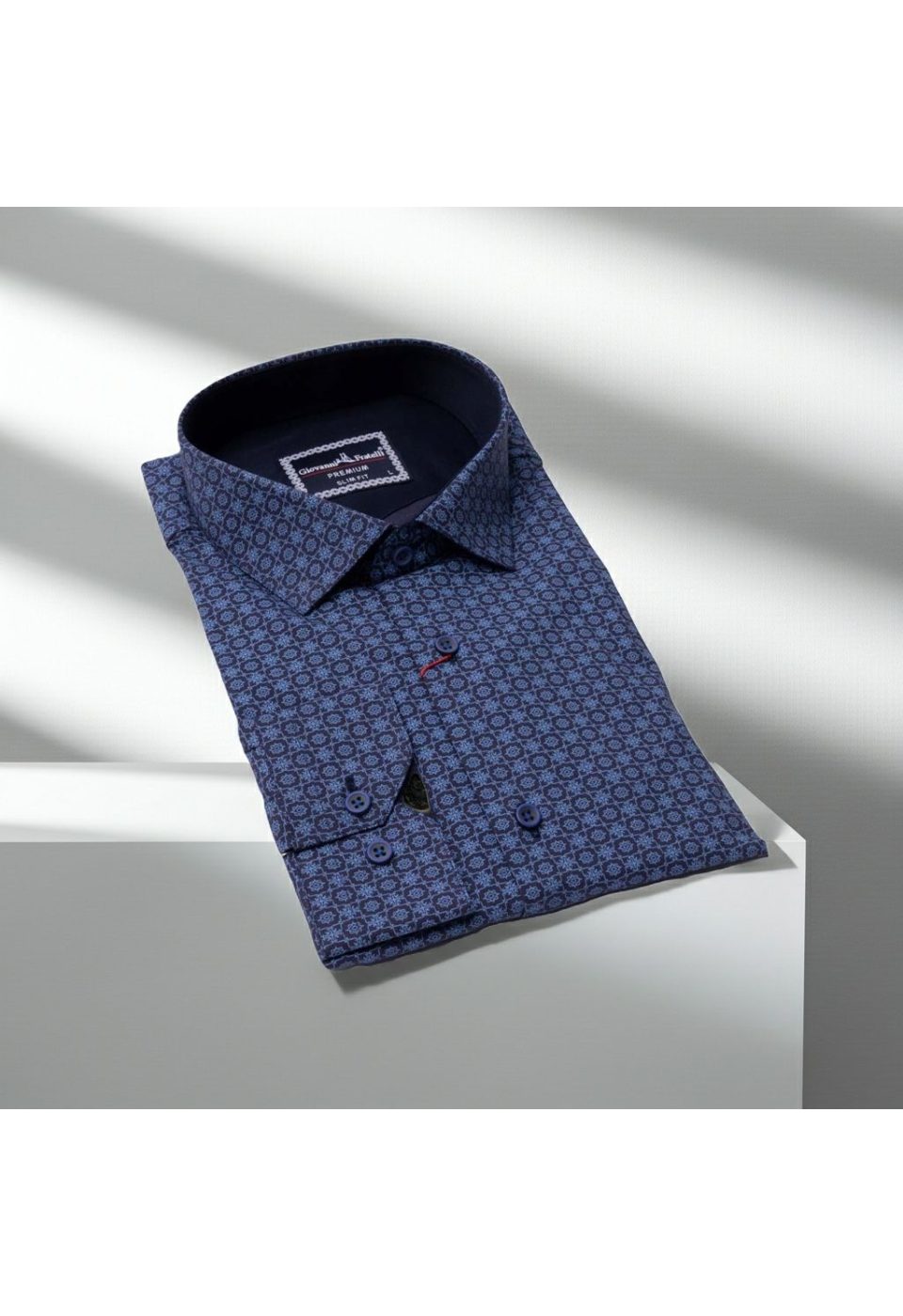 Slim Fit Uzun Kol Desenli Erkek Gömlek 3GMK321224006 - Giovanni Fratelli