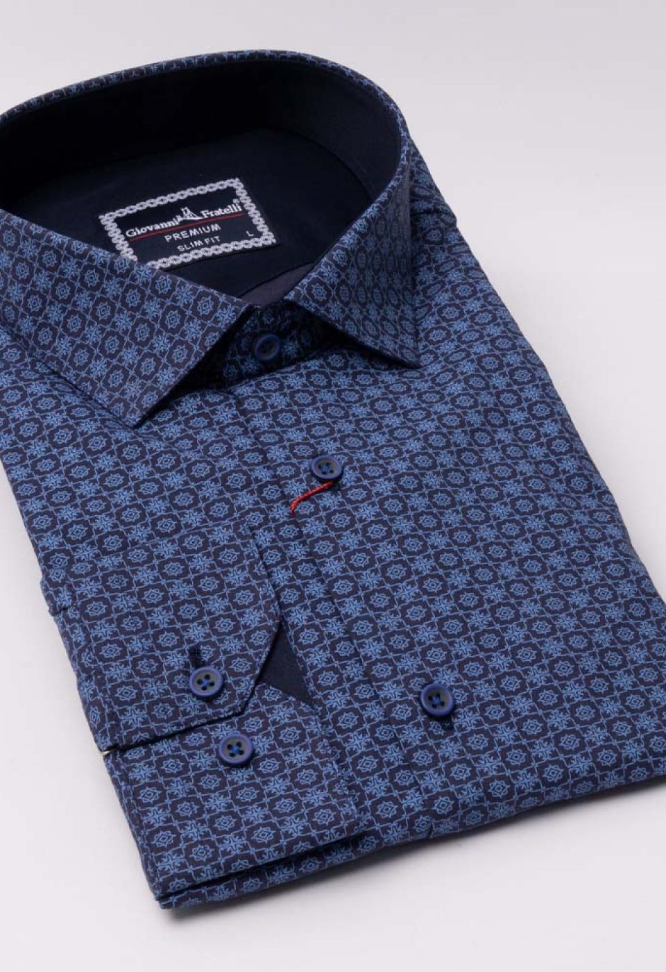 Slim Fit Uzun Kol Desenli Erkek Gömlek 3GMK321224006