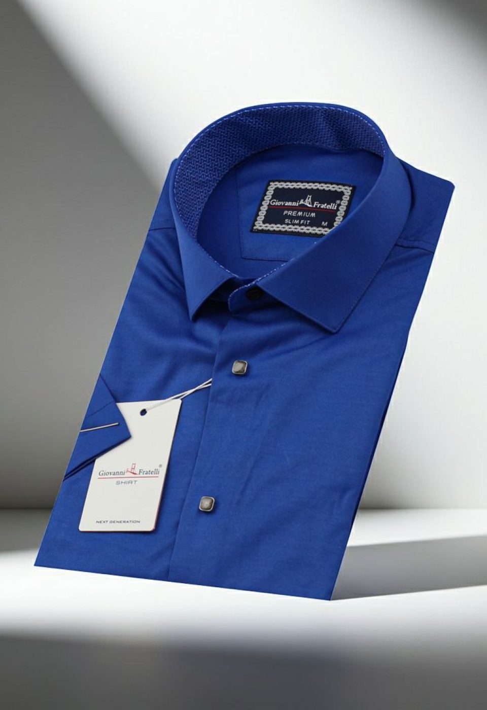 Slim Fit Kısa Kol Düz Renk Saten Erkek Gömlek 3GMK311224006