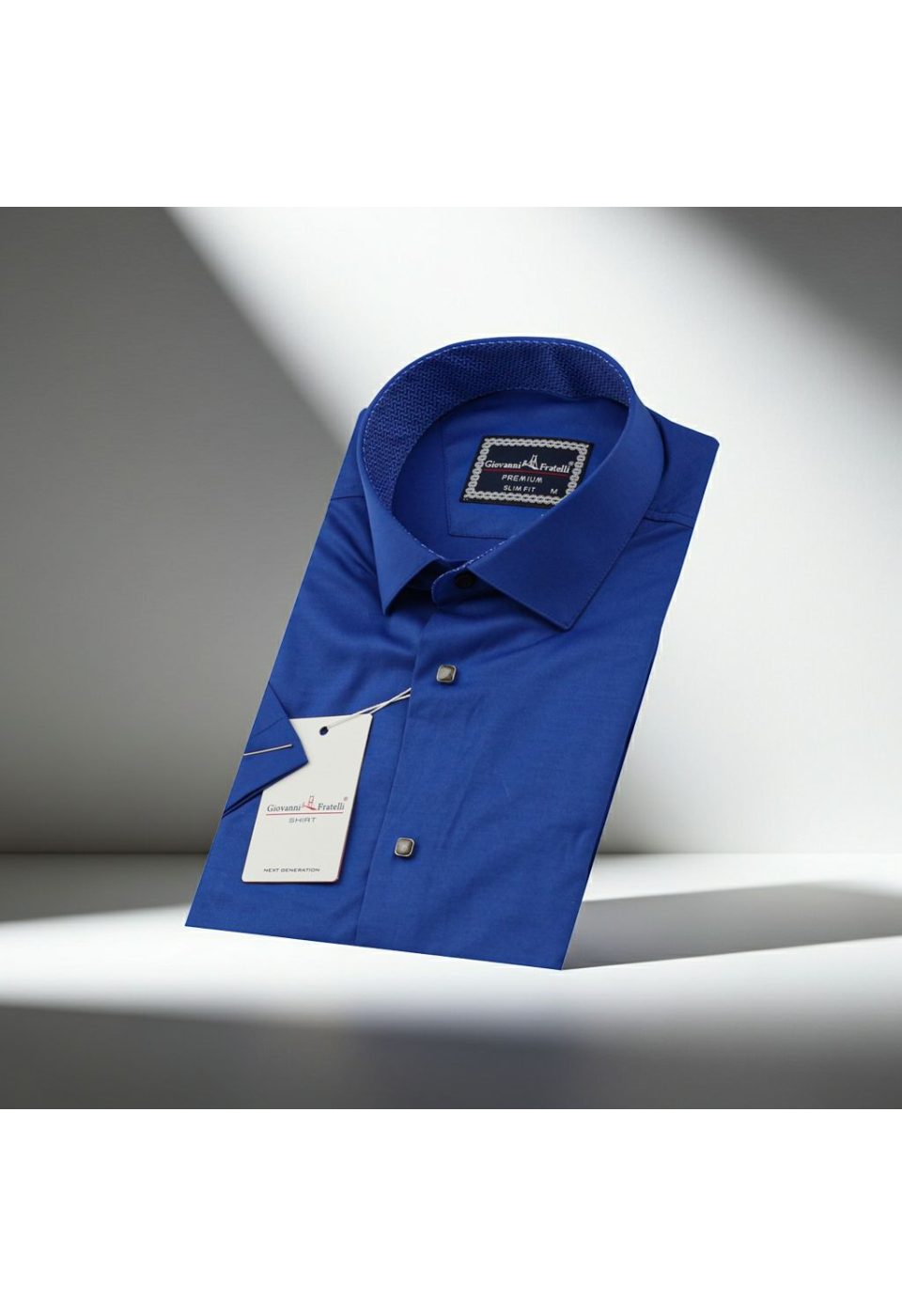 Slim Fit Kısa Kol Düz Renk Saten Erkek Gömlek 3GMK311224006 - Giovanni Fratelli
