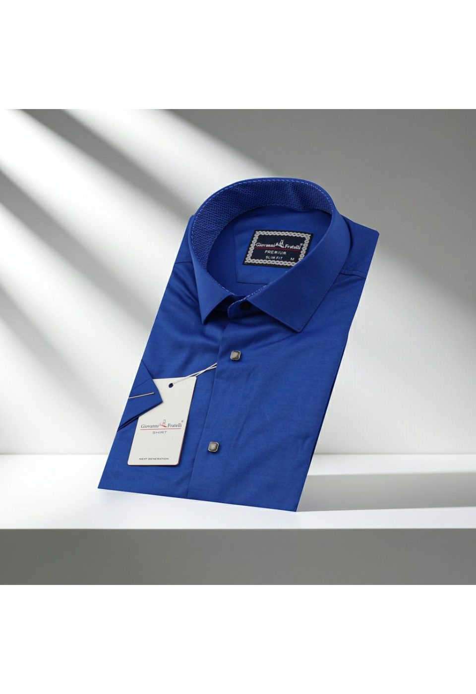 Slim Fit Kısa Kol Düz Renk Saten Erkek Gömlek 3GMK311224006 - Giovanni Fratelli