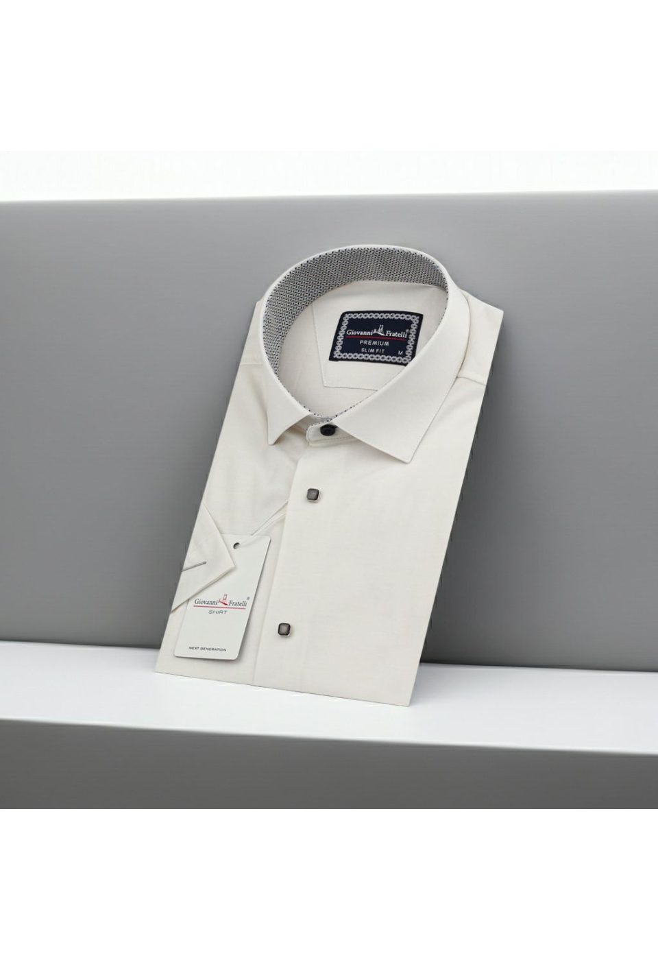 Slim Fit Kısa Kol Düz Renk Saten Erkek Gömlek 3GMK311224A03 - Giovanni Fratelli