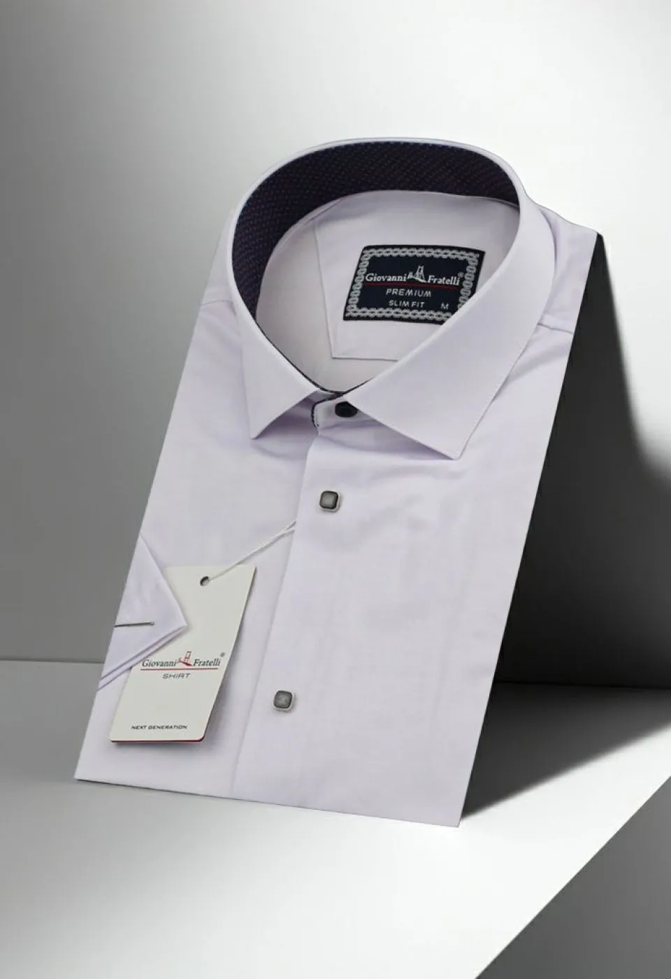 Slim Fit Kısa Kol Düz Renk Saten Erkek Gömlek 3GMK311224A13