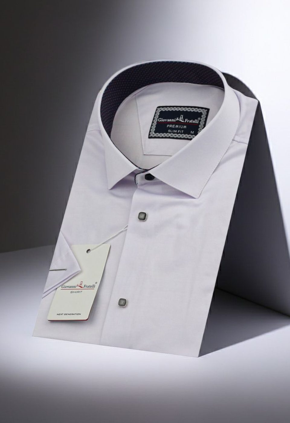 Slim Fit Kısa Kol Düz Renk Saten Erkek Gömlek 3GMK311224A13 - Giovanni Fratelli