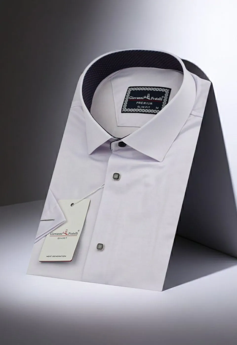 Slim Fit Kısa Kol Düz Renk Saten Erkek Gömlek 3GMK311224A13