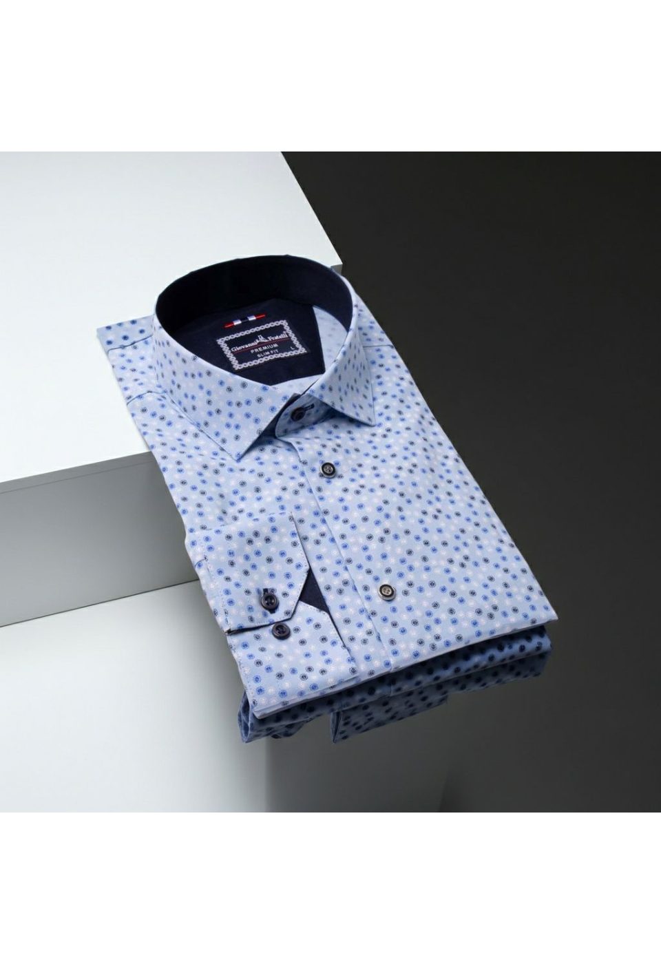 Slim Fit Uzun Kol Desenli Erkek Gömlek 3GMK321227002 - Giovanni Fratelli