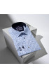 Slim Fit Uzun Kol Desenli Erkek Gömlek 3GMK321227002