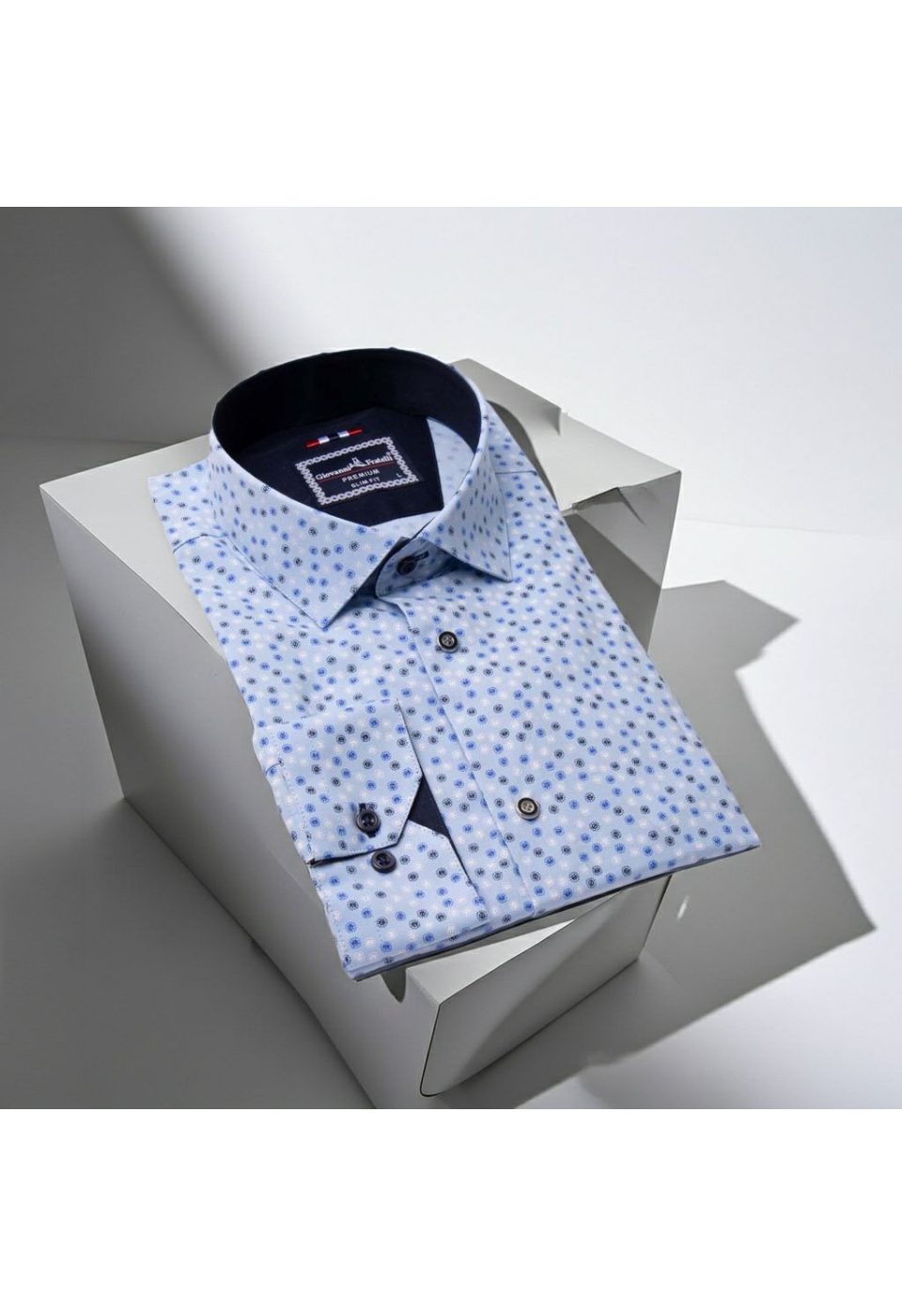 Slim Fit Uzun Kol Desenli Erkek Gömlek 3GMK321227002 - Giovanni Fratelli