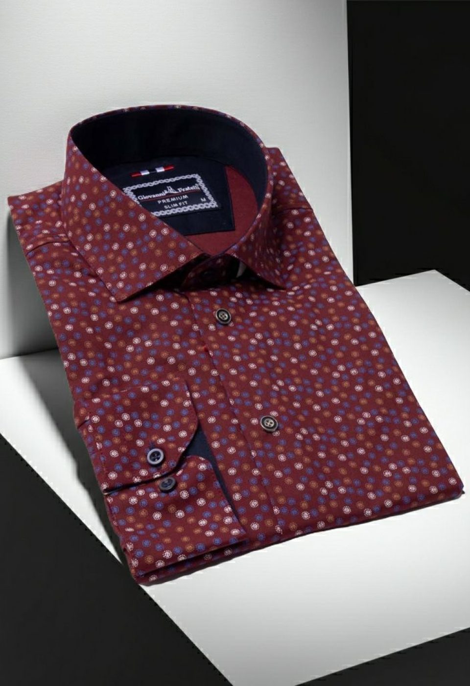 Slim Fit Uzun Kol Desenli Erkek Gömlek 3GMK321227003 - Giovanni Fratelli