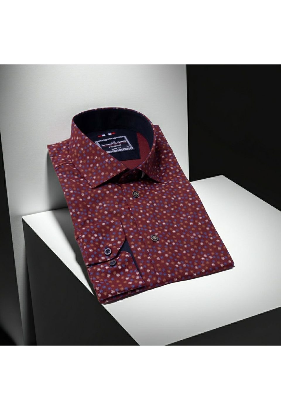 Slim Fit Uzun Kol Desenli Erkek Gömlek 3GMK321227003 - Giovanni Fratelli