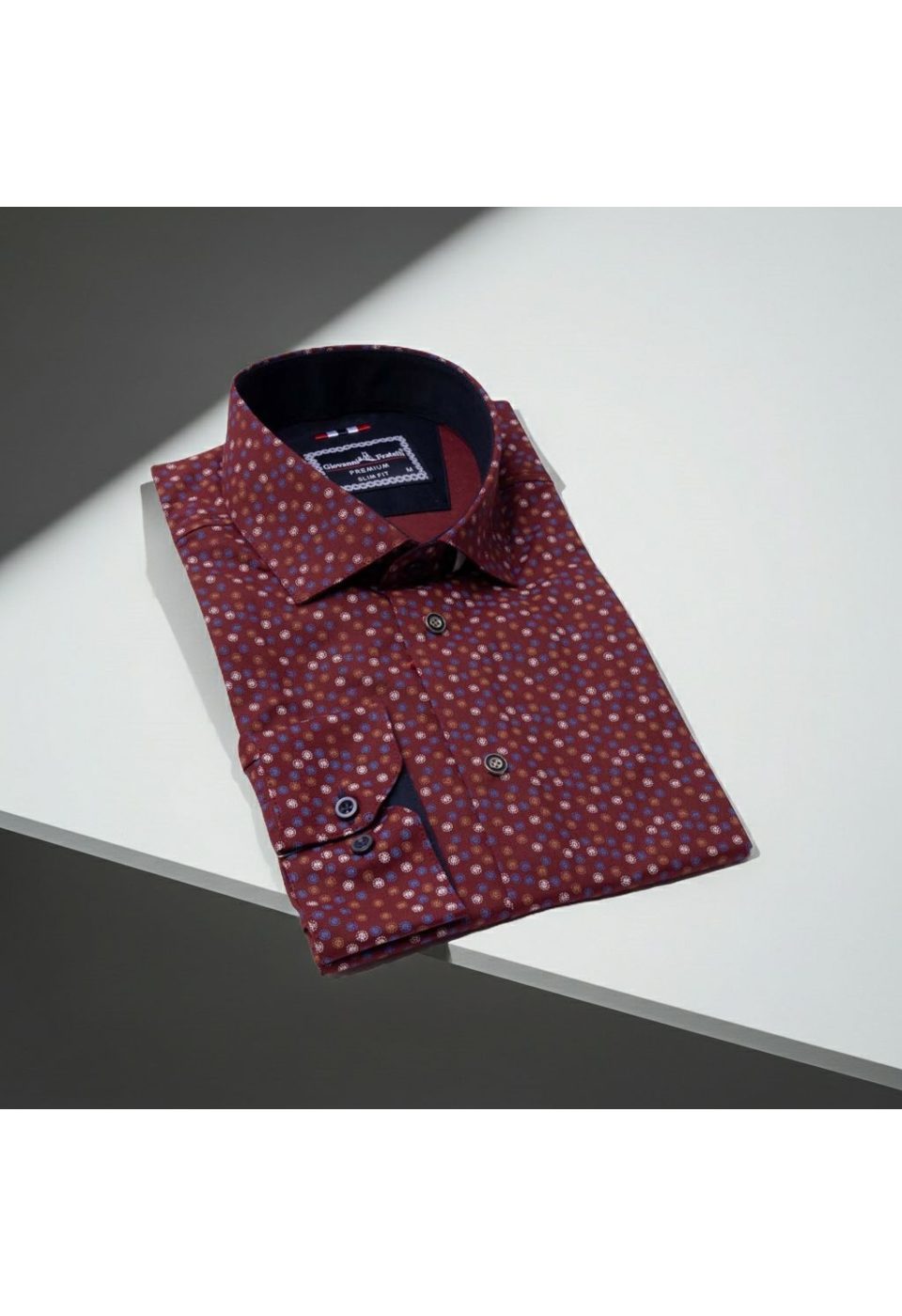 Slim Fit Uzun Kol Desenli Erkek Gömlek 3GMK321227003 - Giovanni Fratelli