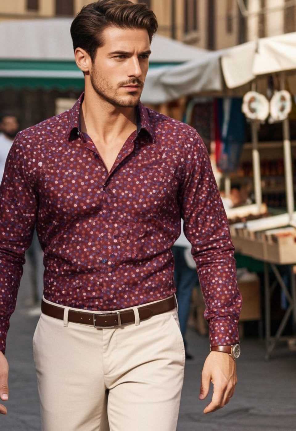 Slim Fit Uzun Kol Desenli Erkek Gömlek 3GMK321227003 - Giovanni Fratelli