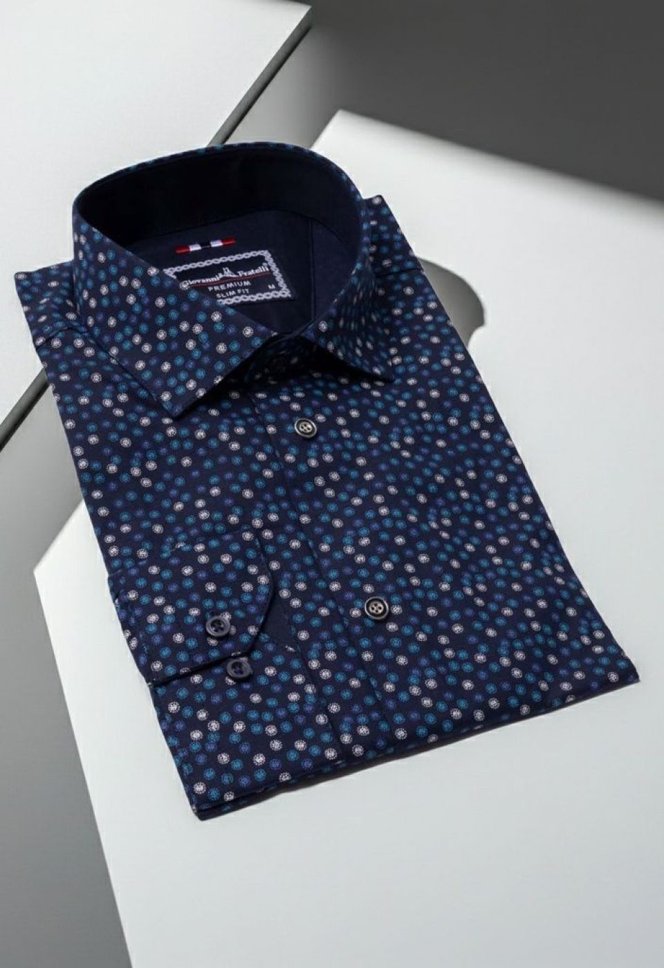 Slim Fit Uzun Kol Desenli Erkek Gömlek 3GMK321227007 - Giovanni Fratelli