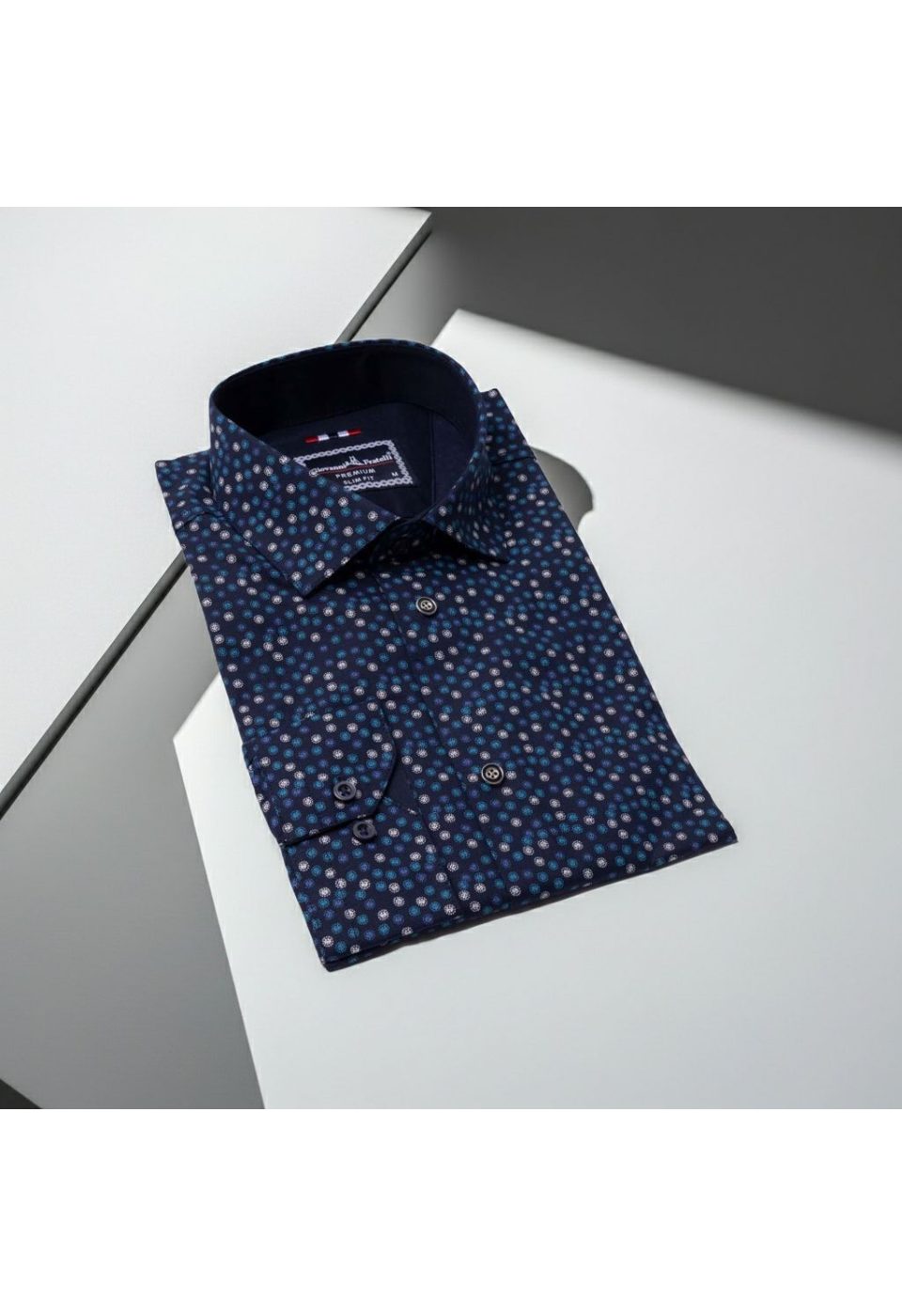 Slim Fit Uzun Kol Desenli Erkek Gömlek 3GMK321227007 - Giovanni Fratelli