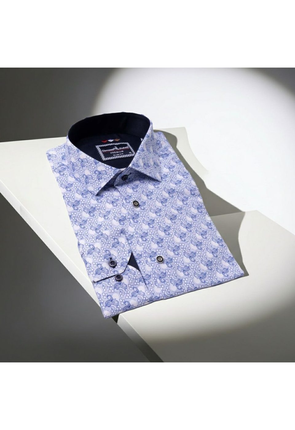 Slim Fit Uzun Kol Desenli Erkek Gömlek 3GMK321228001 - Giovanni Fratelli